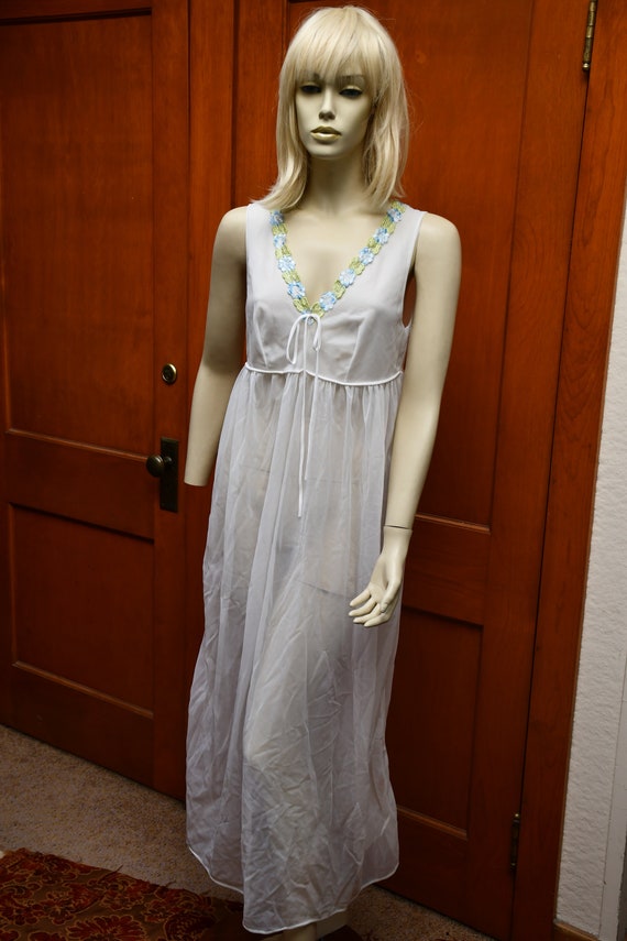 60s vintage white sheer nightgown