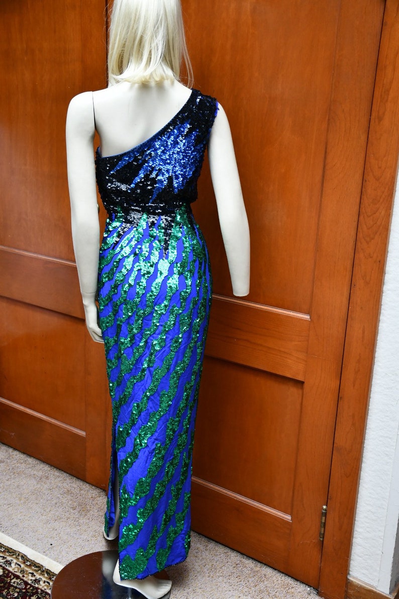 80s Shomax sequin silk gown image 6