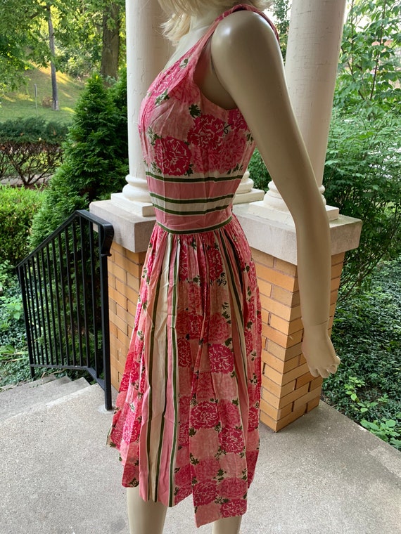 1950s pink floral cotton dress by Jerry Gilden - image 7