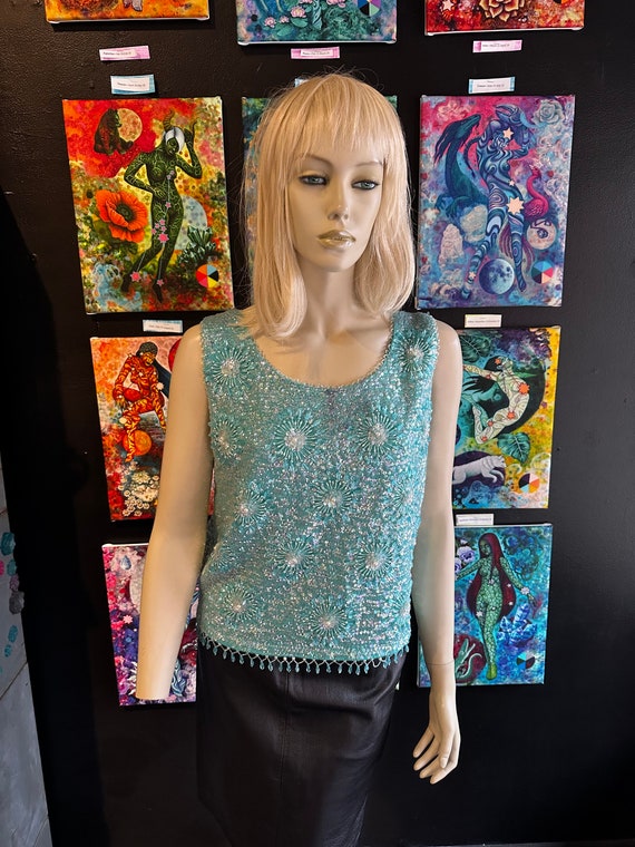 Tank top - ELLIE blue - Classic floral print main image 1