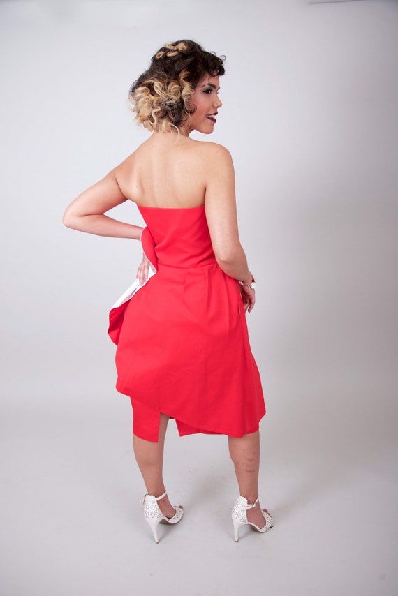 Vintage Victor Costa designer strapless dress - image 4