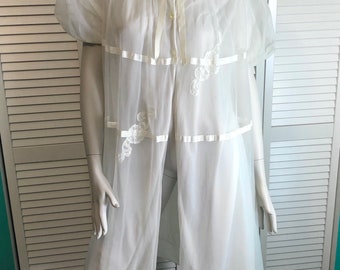 1960s Gotham white nylon robe