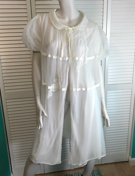 1960s Gotham white nylon robe