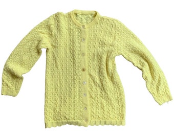 1960s vintage yellow cardigan