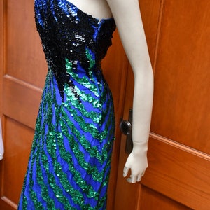 80s Shomax sequin silk gown image 5