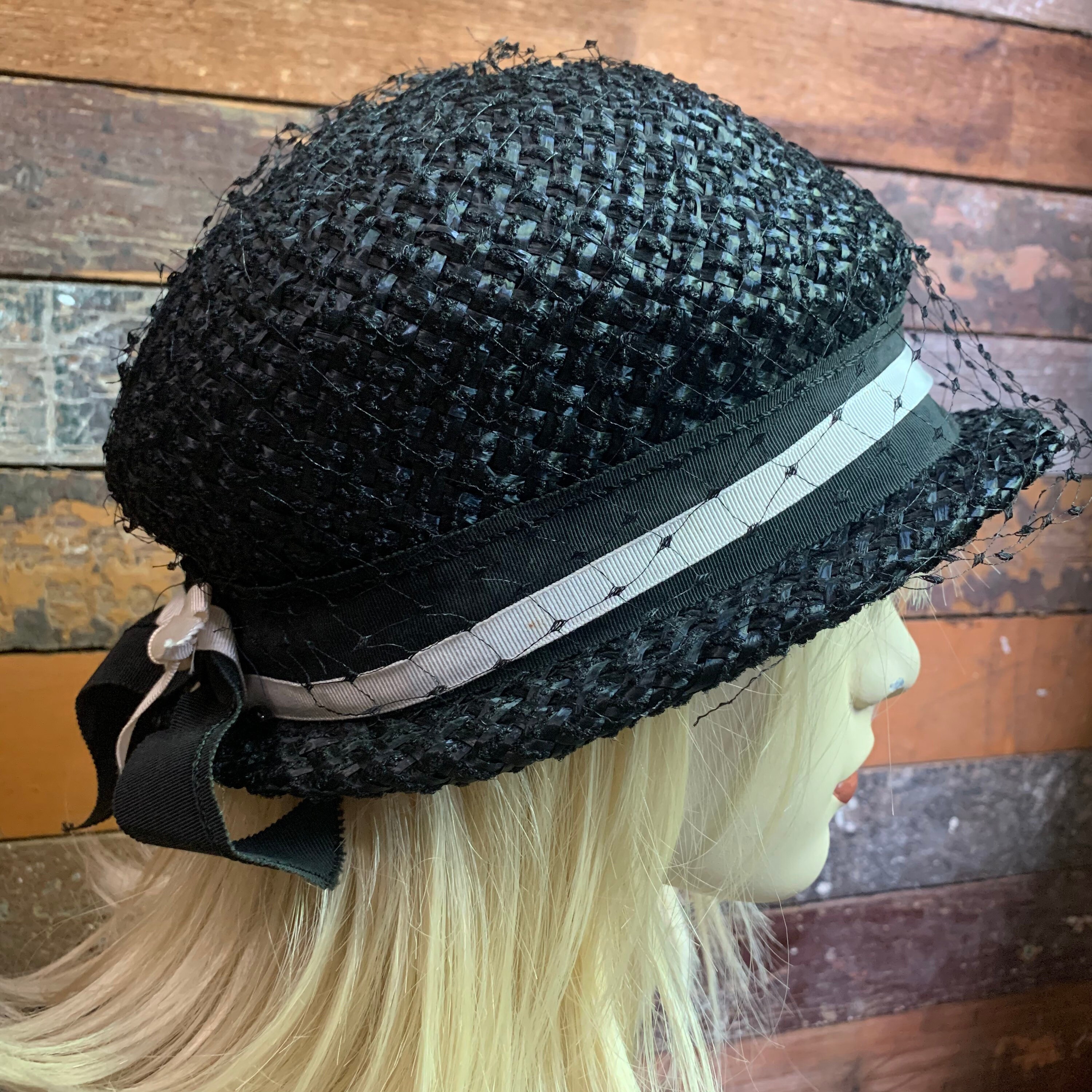 Black Straw Hat Gene Doris - Etsy display picture 2