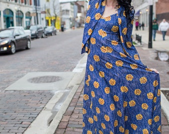 1970's floral maxi dress