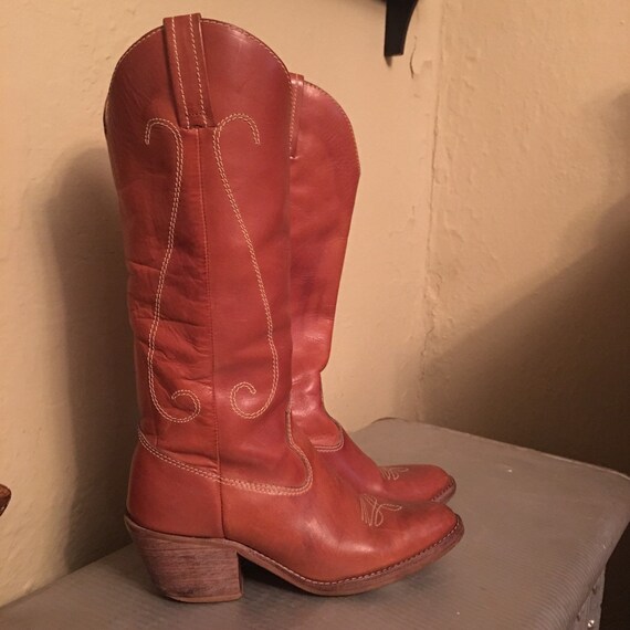70s brown leather boots