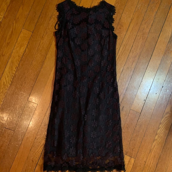 Black floral lace dress - image 3