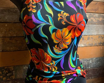 Vintage tropical print swimsuit by Robby Len