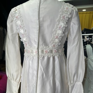 1970s pink floral accent wedding gown image 3