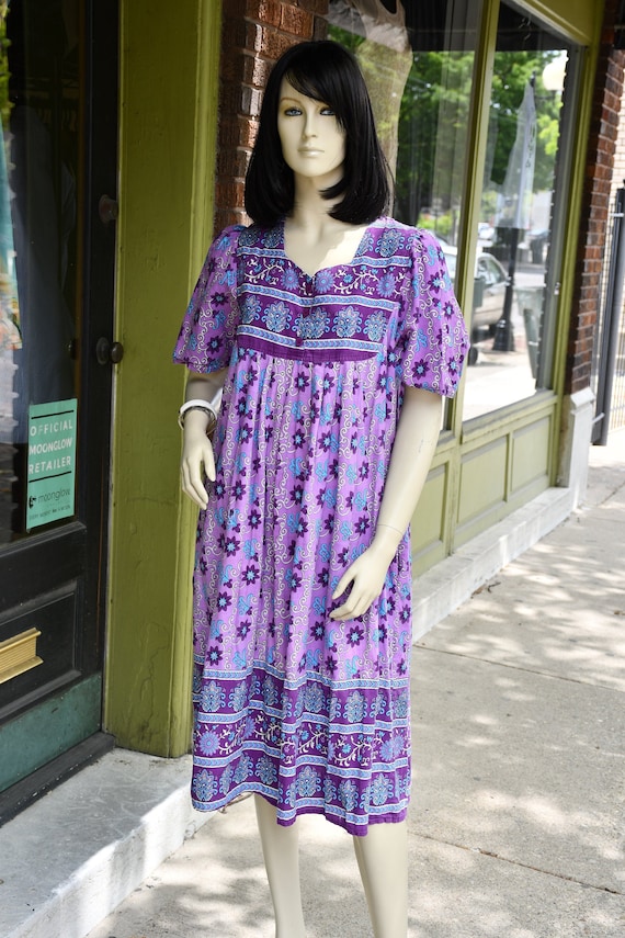 Purple Boho Cotton day dress