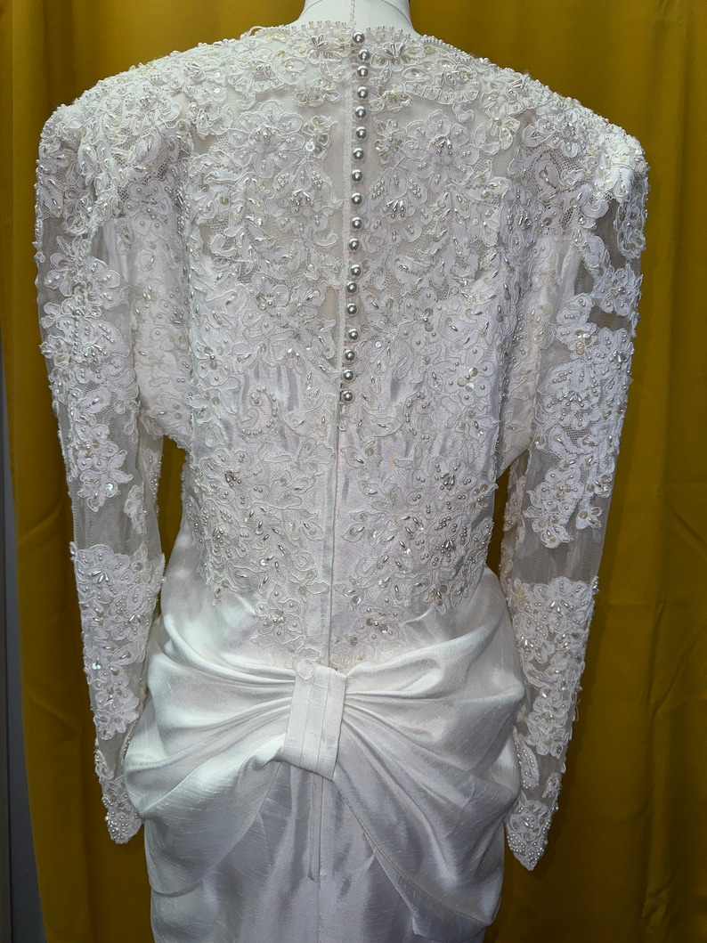 1980s beaded pencil wedding dress image 3