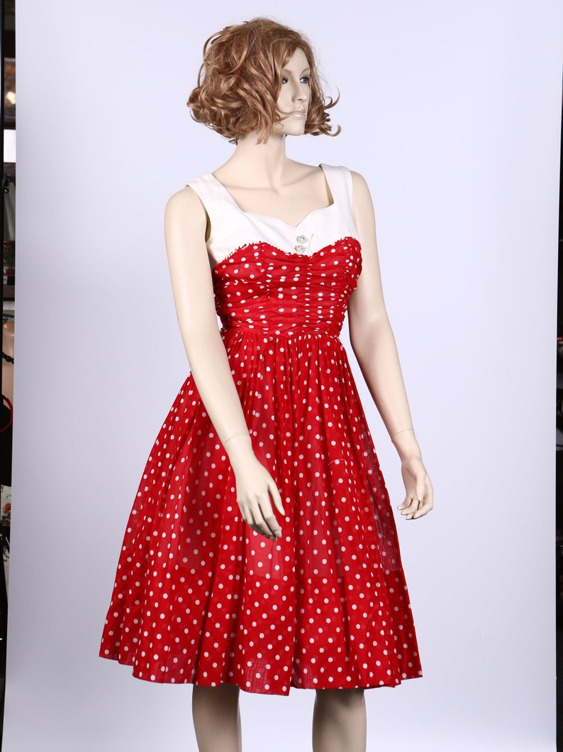 1950s Red and White Polka Dot Dress Etsy — free download