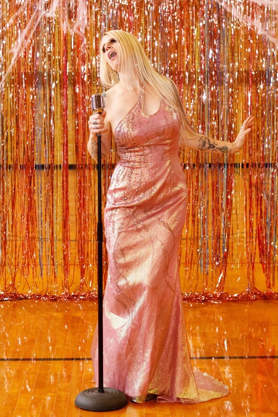 Shimmery Iridescent Pink Formal Gown - Etsy