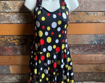 1980s polka dot swimsuit