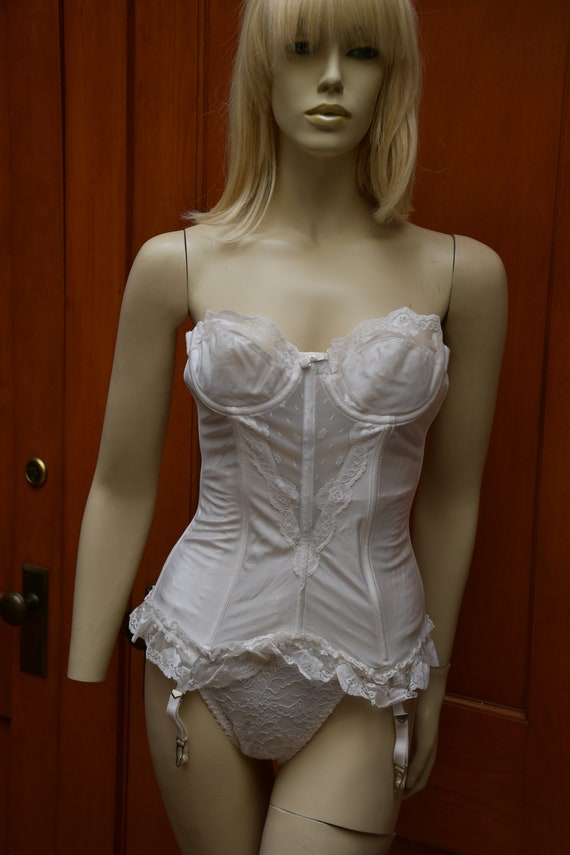 Vintage Strapless Garter Belt Bustier Corset Gem