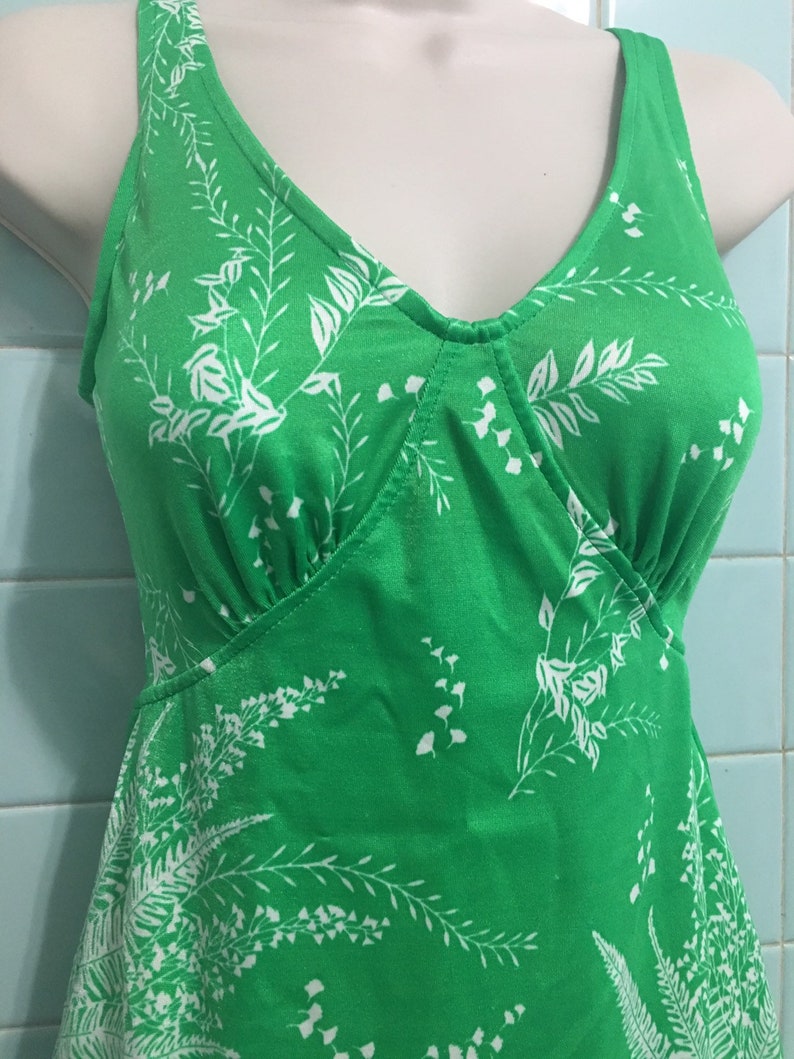 1960s swimsuit green and white image 3