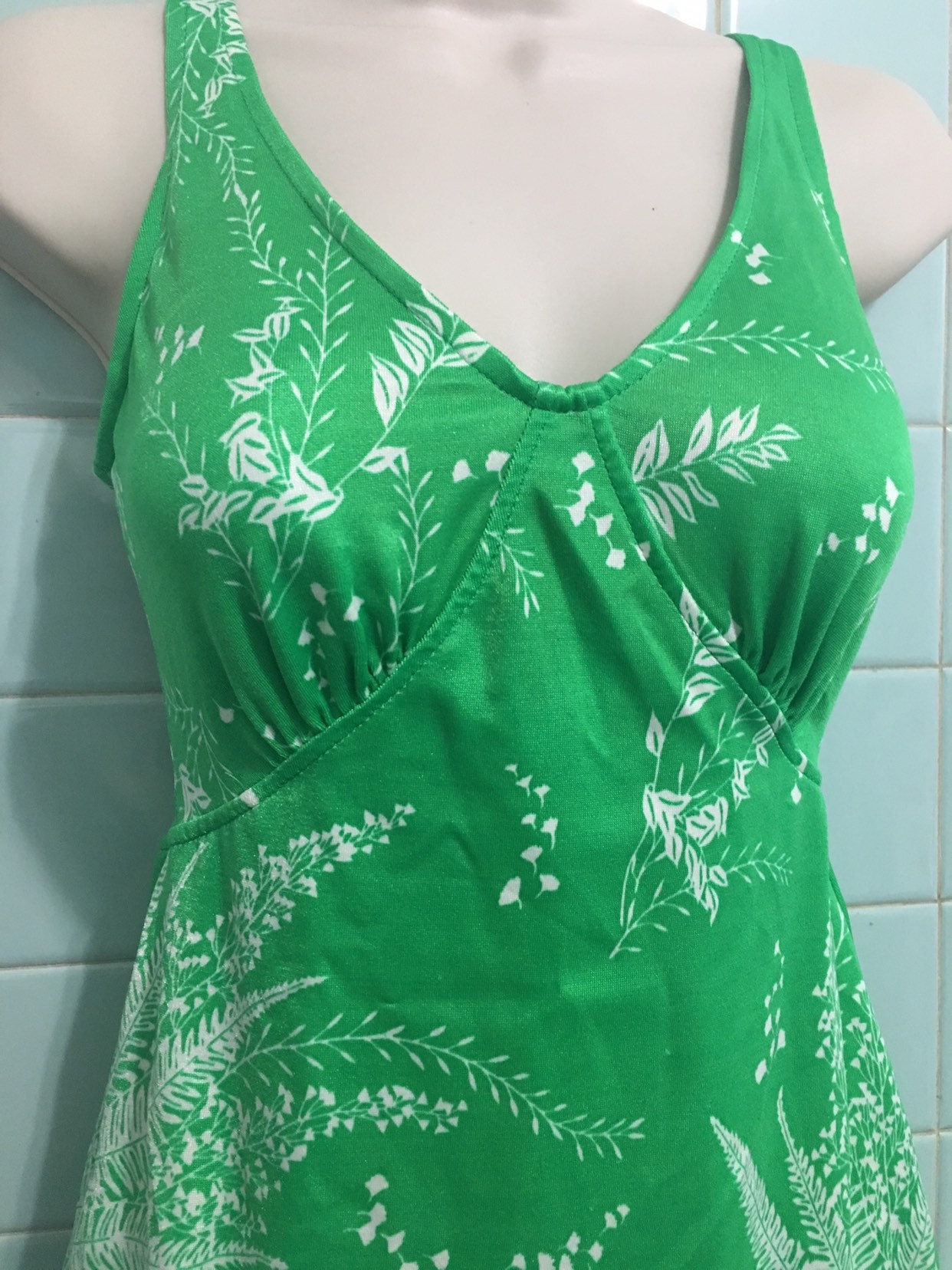 1960s Swimsuit Green and White | Etsy