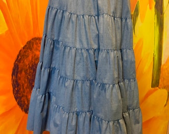 Vintage Malco Modes blue western skirt