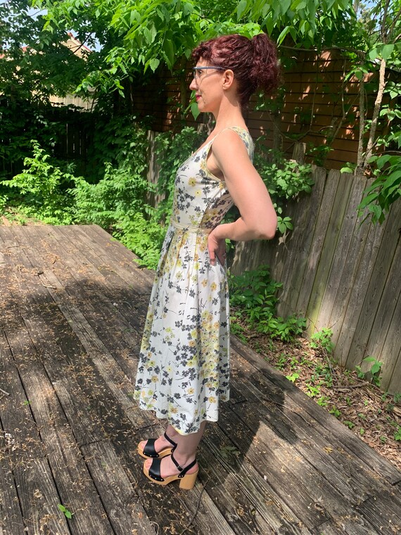 1950s floral cotton dress - image 4