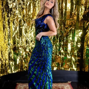 80s Shomax sequin silk gown image 10