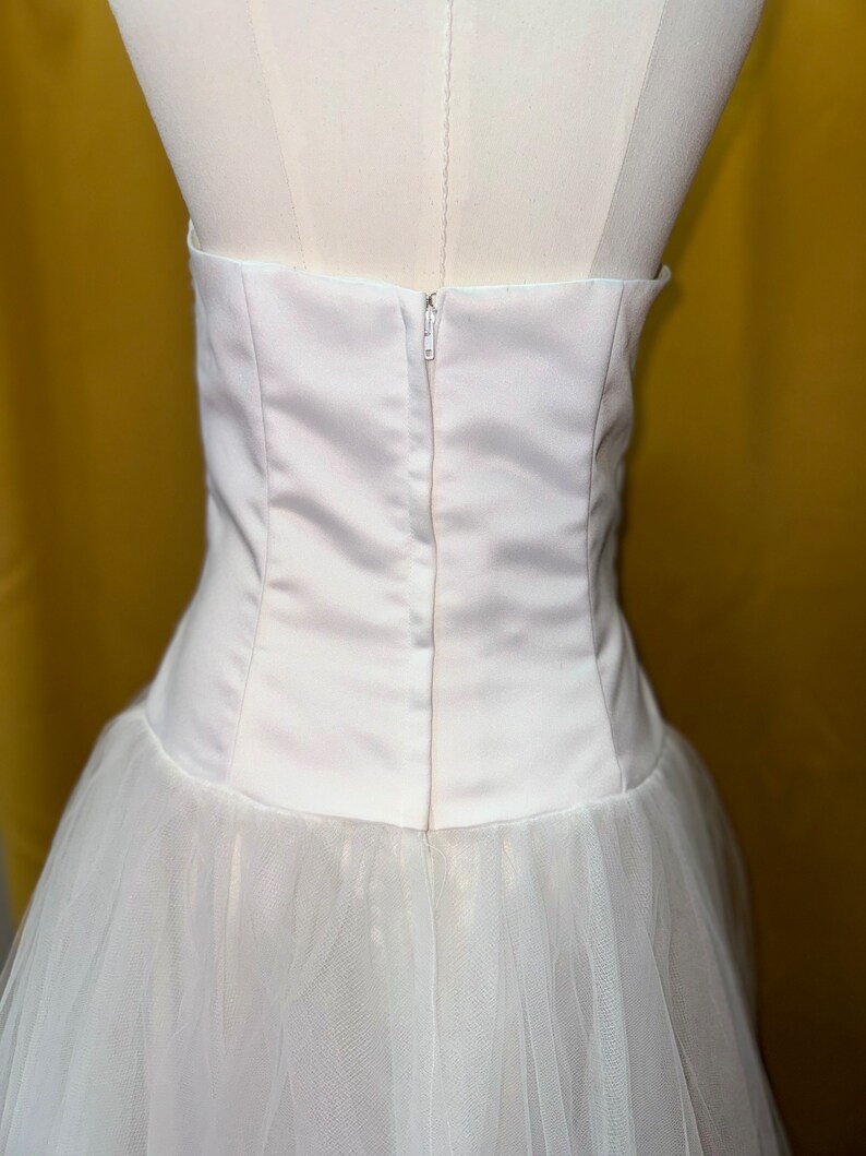 Vintage Jessica McClintock for Gunne Sax white drop waist gown image 3