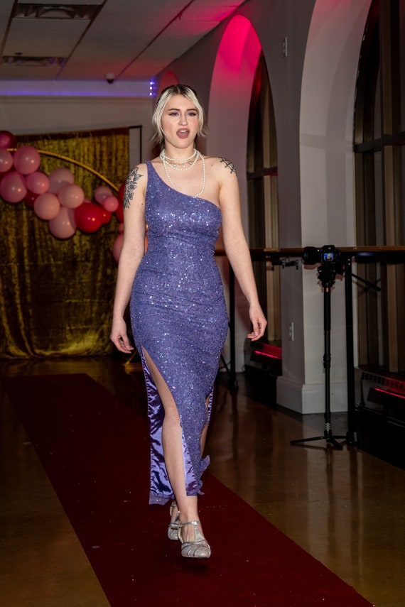 90s vintage periwinkle Scala gown - image 7