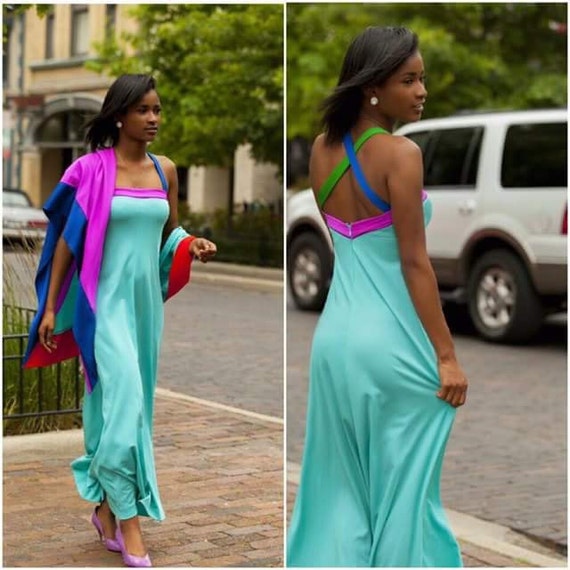 1960s color block dress