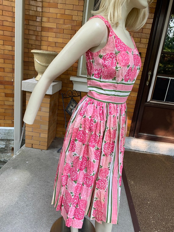 1950s pink floral cotton dress by Jerry Gilden - image 6