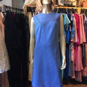 Vintage striped blue shift dress