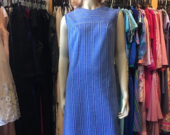 Vintage striped blue shift dress