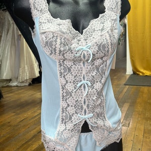 1960s vintage blue lingerie set image 1