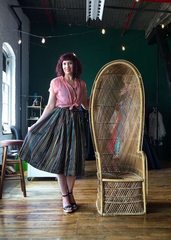 1950s vintage striped circle skirt