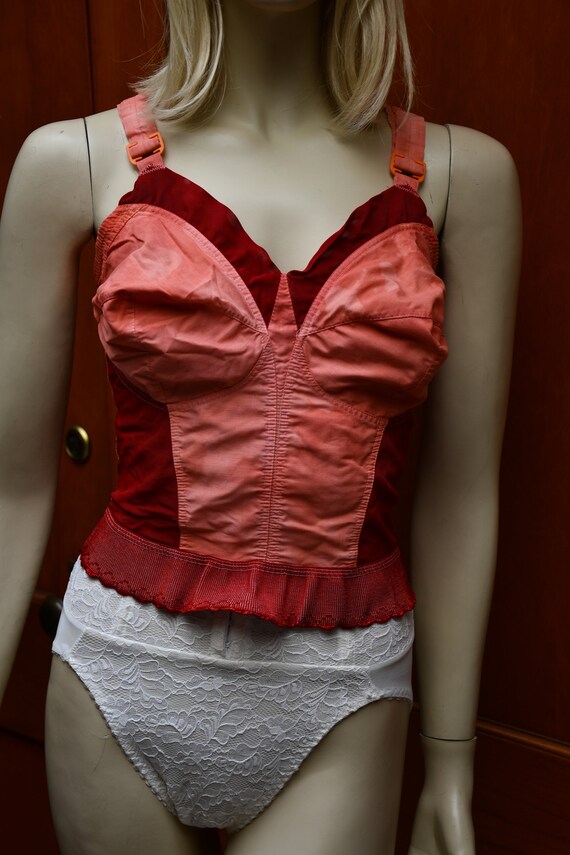 Vintage Red Corset Bra 38D