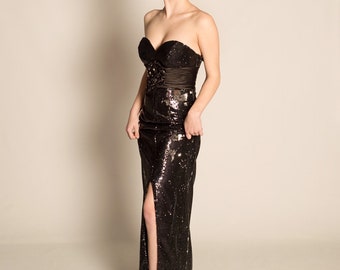 Black sequin gown