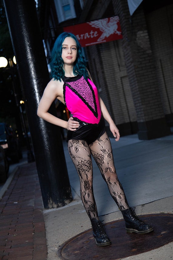 1980s pink and black dance costume