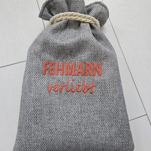 Bag / pouch for sea glass / shells / beach finds - Fehmarn in love