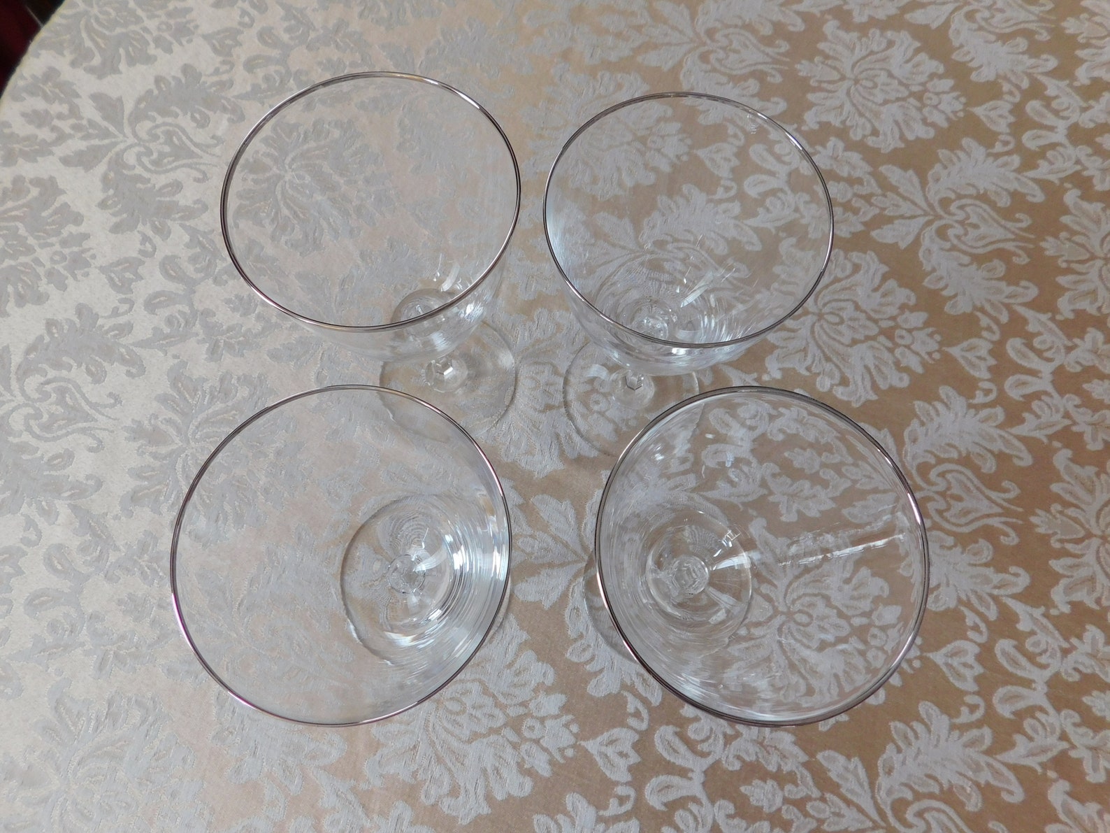 Lenox Montclair Crystal Stem Platinum Rim Water Glasses Set of Etsy