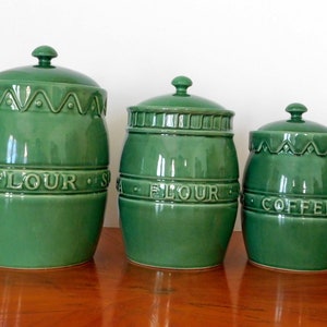 Black And White Ceramic Kitchen Canister Set Arabesque Etsy