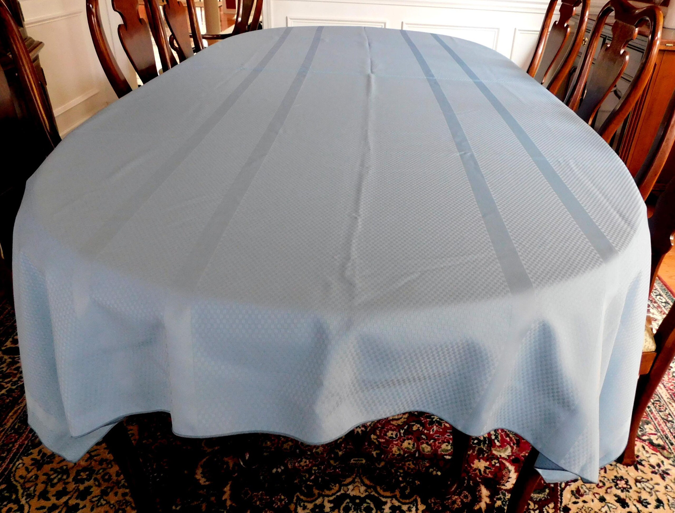 Extra Long Blue Tablecloth 100 inches X 60 inches Vintage Etsy