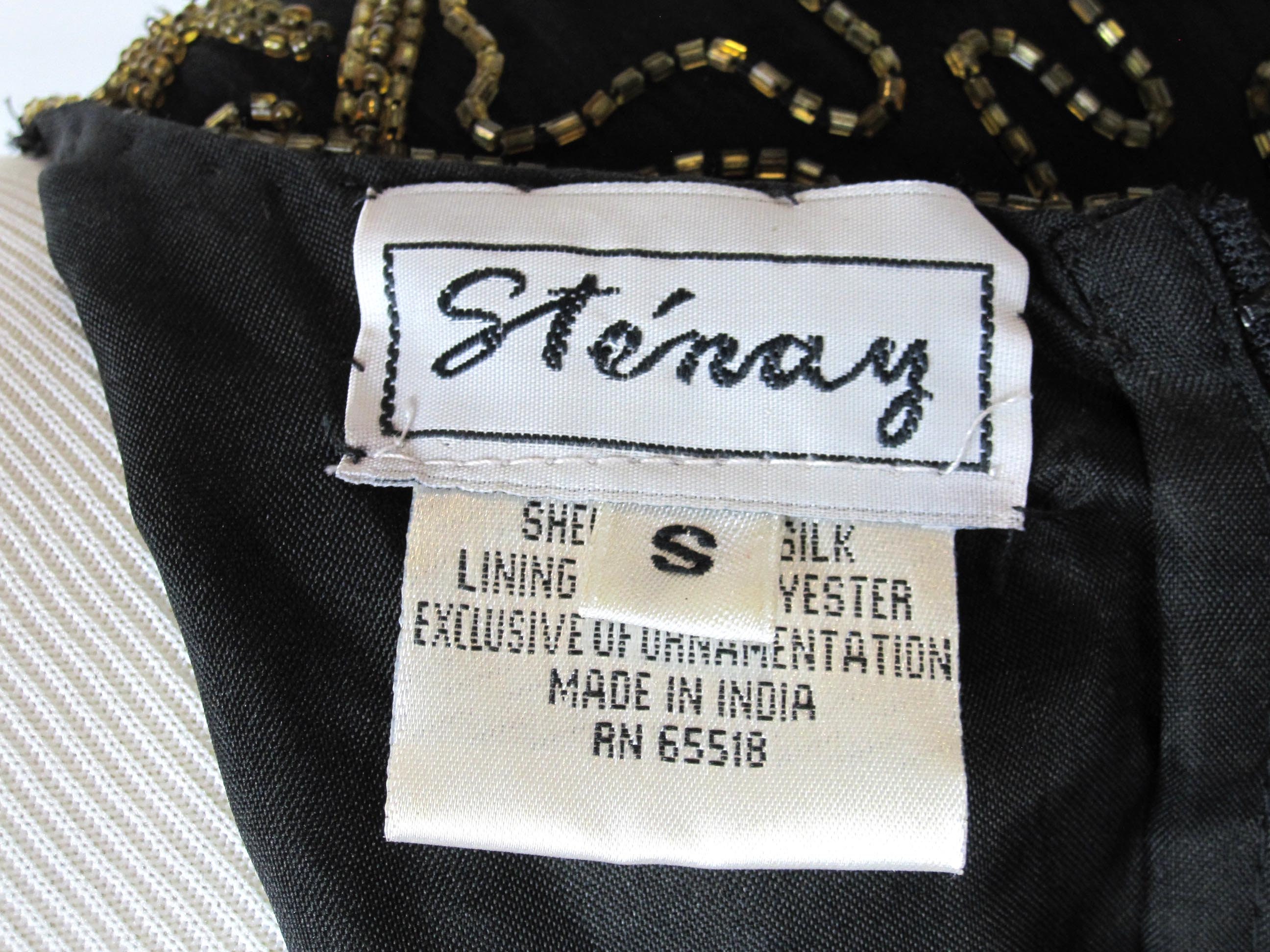 Black Silk Gold Beaded Top Sz Small by Stenay Dressy After - Etsy