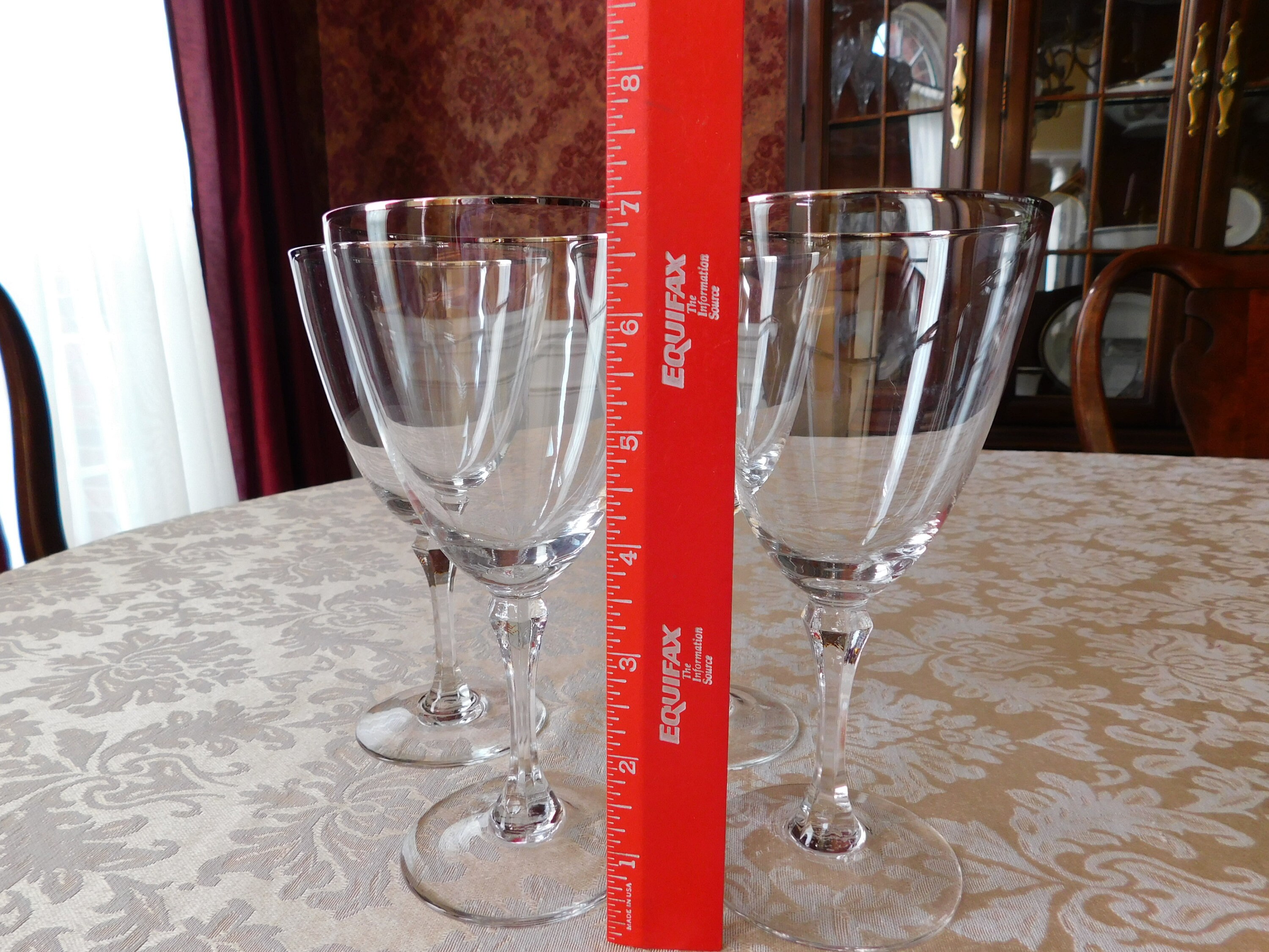 Lenox Montclair Crystal Stem Platinum Rim Water Glasses Set of Etsy