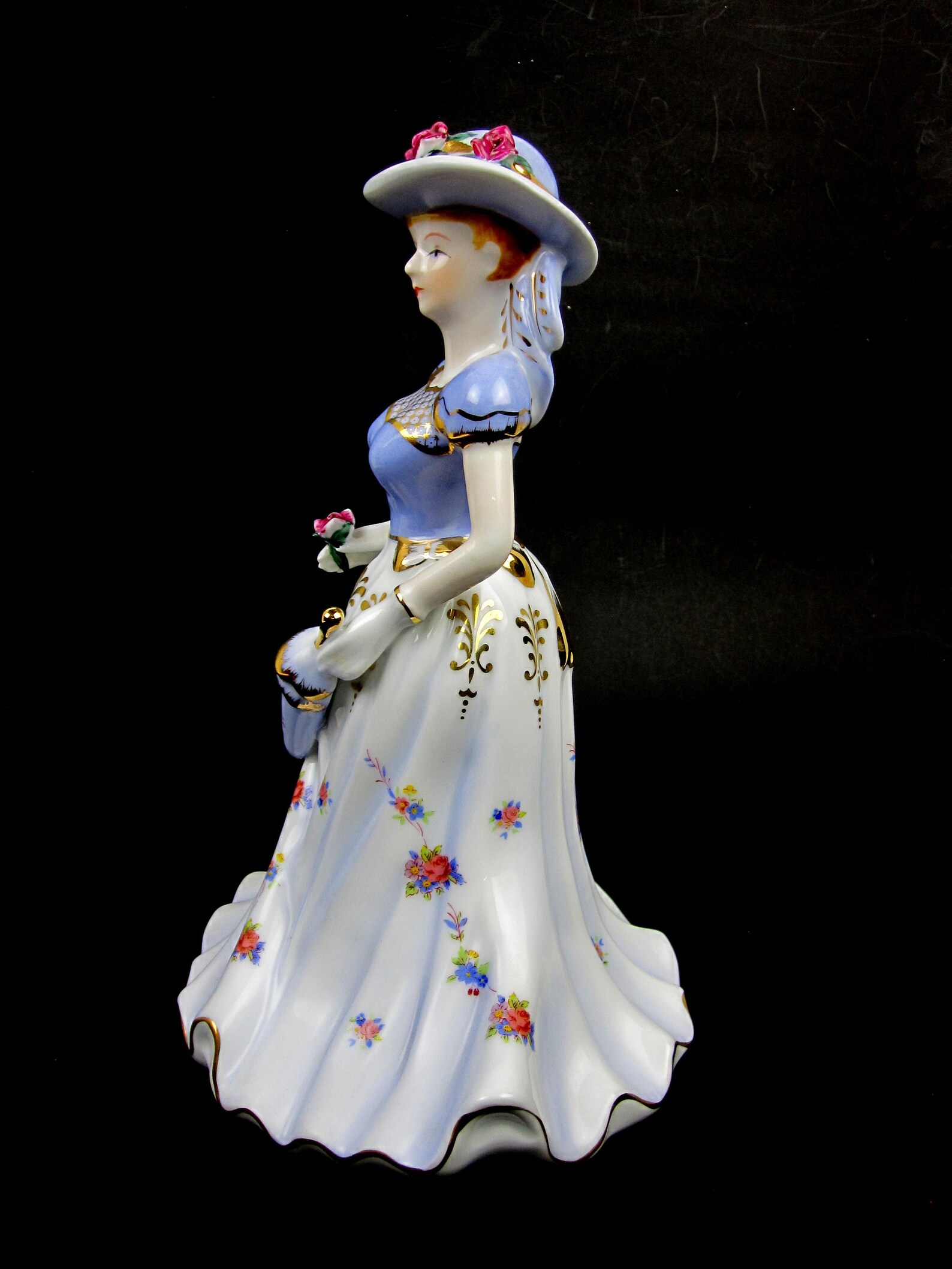 Porcelain Musical Lady Figurine Southern Belle Wind Up Doll Etsy