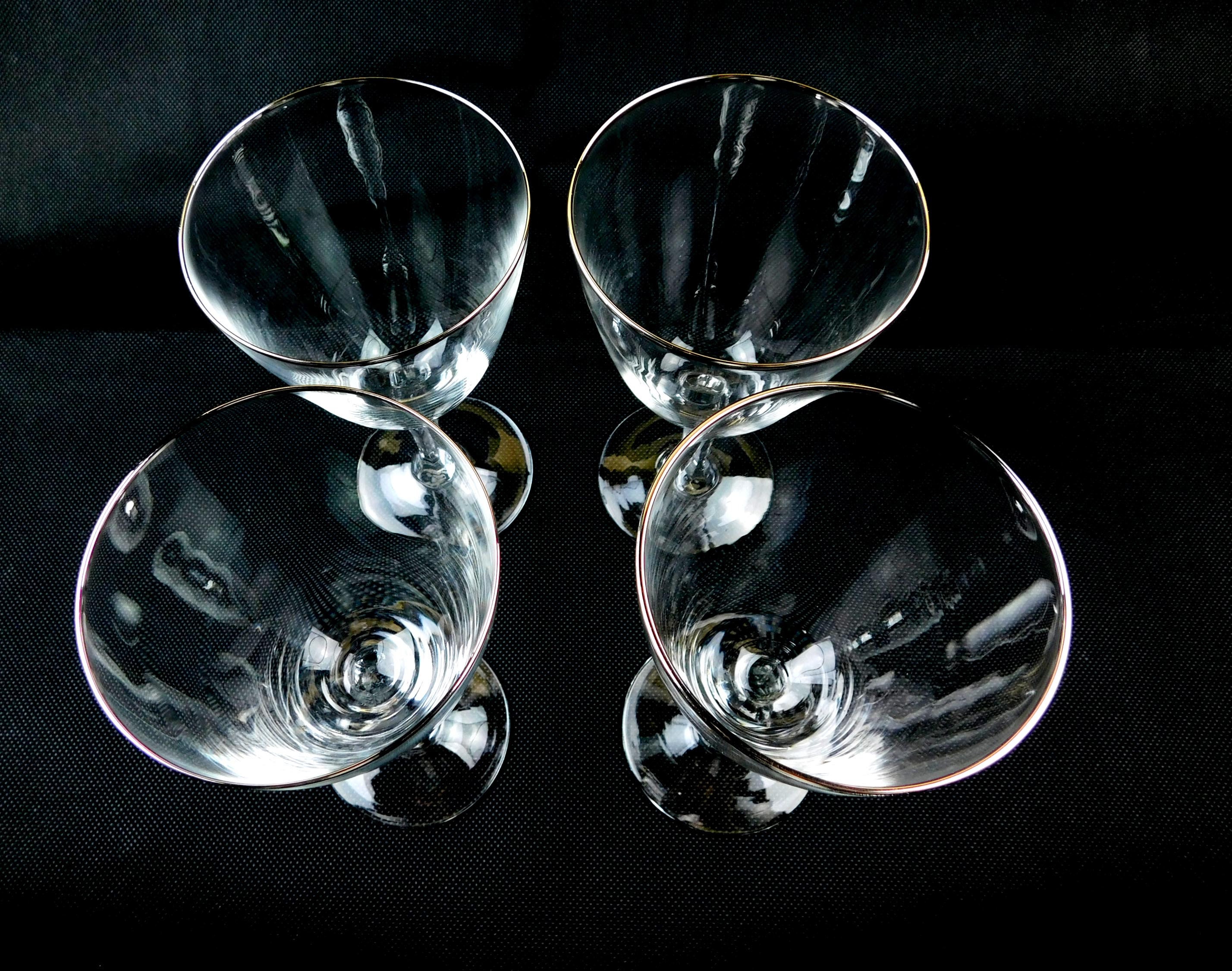 Lenox Montclair Crystal Stem Platinum Rim Water Glasses Set of Etsy