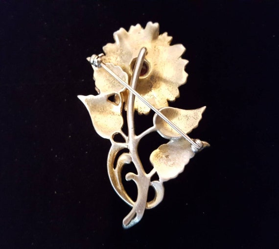 Vintage Flower Pin/Vintage Sterling Silver Flower… - image 2