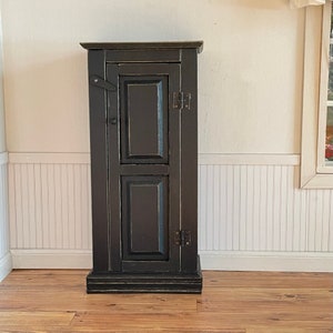 Handmade Dollhouse Miniature Tall Black Cabinet