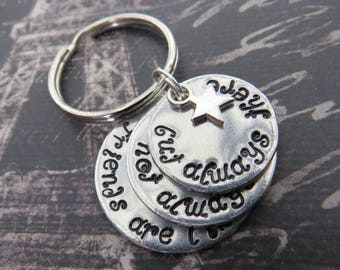 Friends are like stars keyring