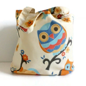 Owl tote bag, Cloth bag, Market bag, Bag, Tote bag, fabric bag, cloth Tote bag, shopping bag, tote, lined shopping bag image 2