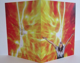 FIRE WILL FALL - Male & Female Versions - Acts 1: 8  - A Pentecost Celebration - Baptism In The Holy Spirit Gift Card